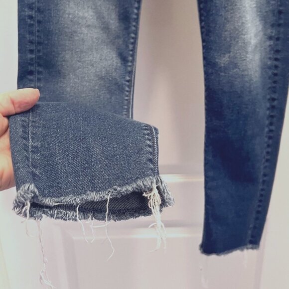 American Eagle Mom Jean-Stretch-Distressed-Skinny/Ankle Denim-Size 00-Blue/White - Picture 6 of 16